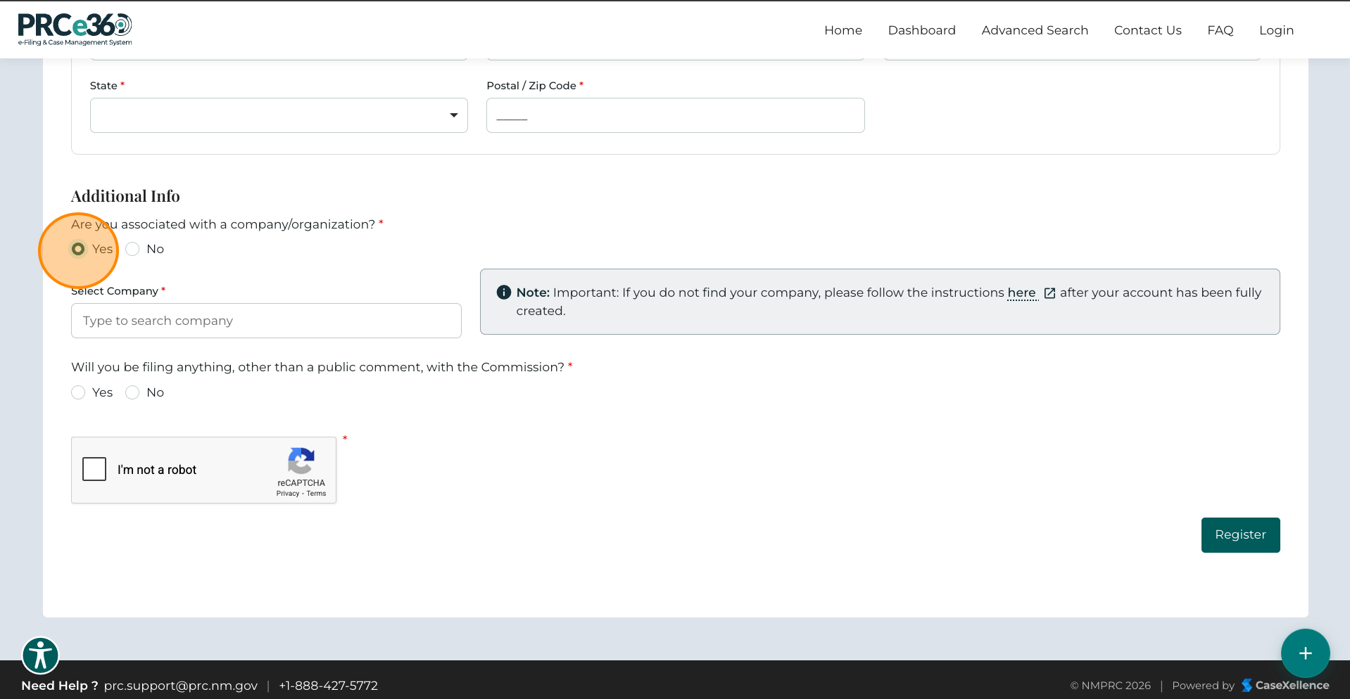 Company association field