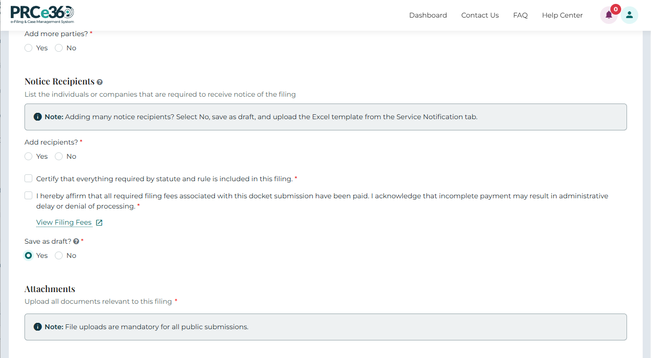 Add Notice Recipients